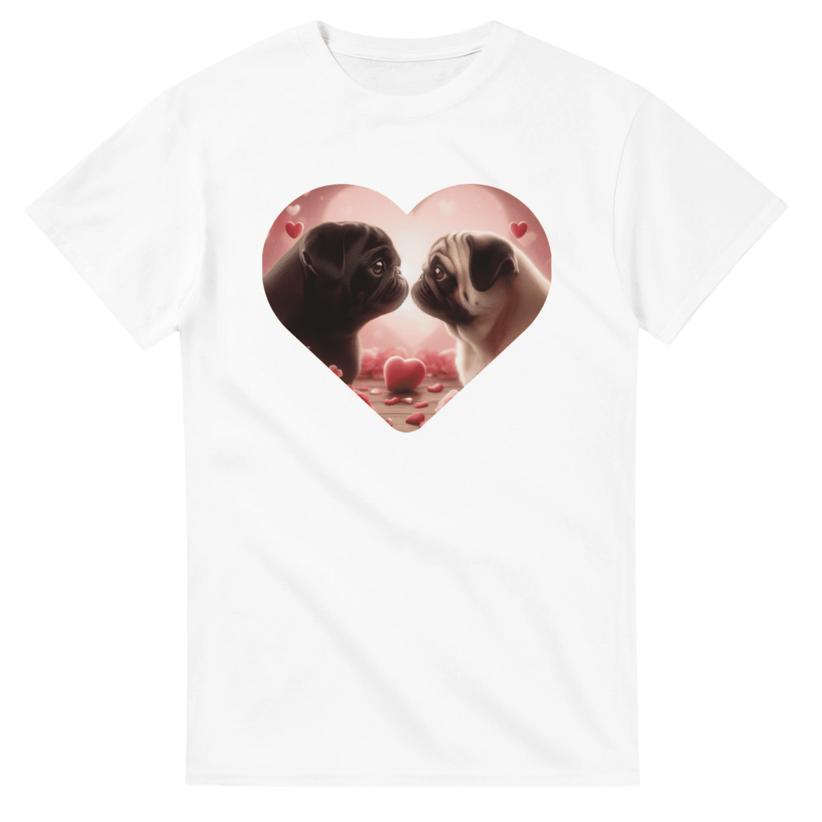Pug Kissing Valentine T-shirt - Petselfie