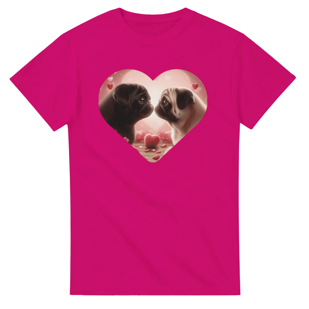 Pug Kissing Valentine T-shirt - Petselfie