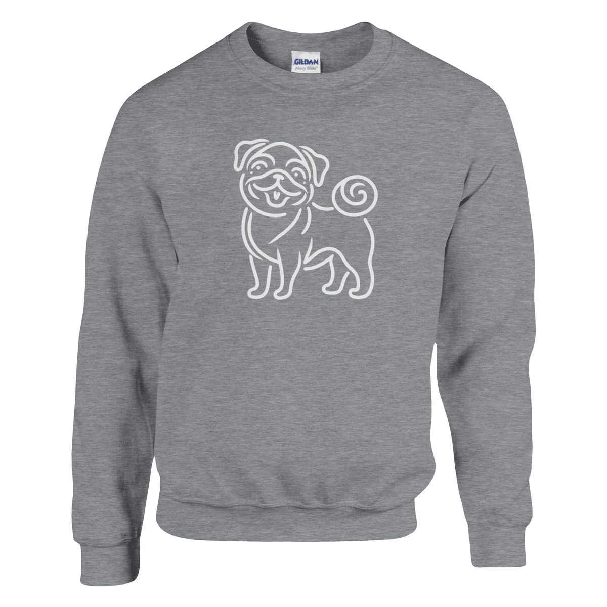 Pug Silhouette Crewneck Sweatshirt - Petselfie