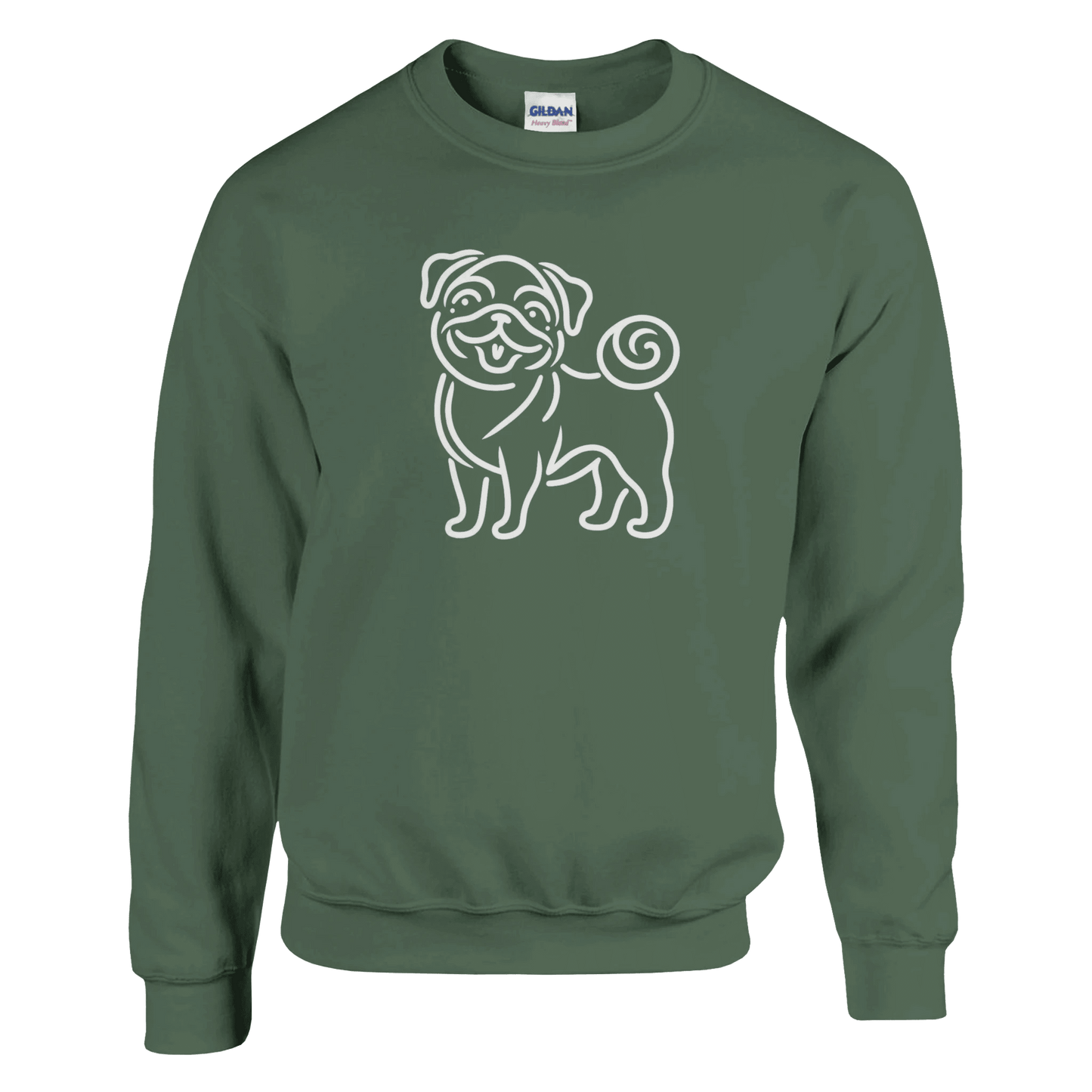 Pug Silhouette Crewneck Sweatshirt - Petselfie