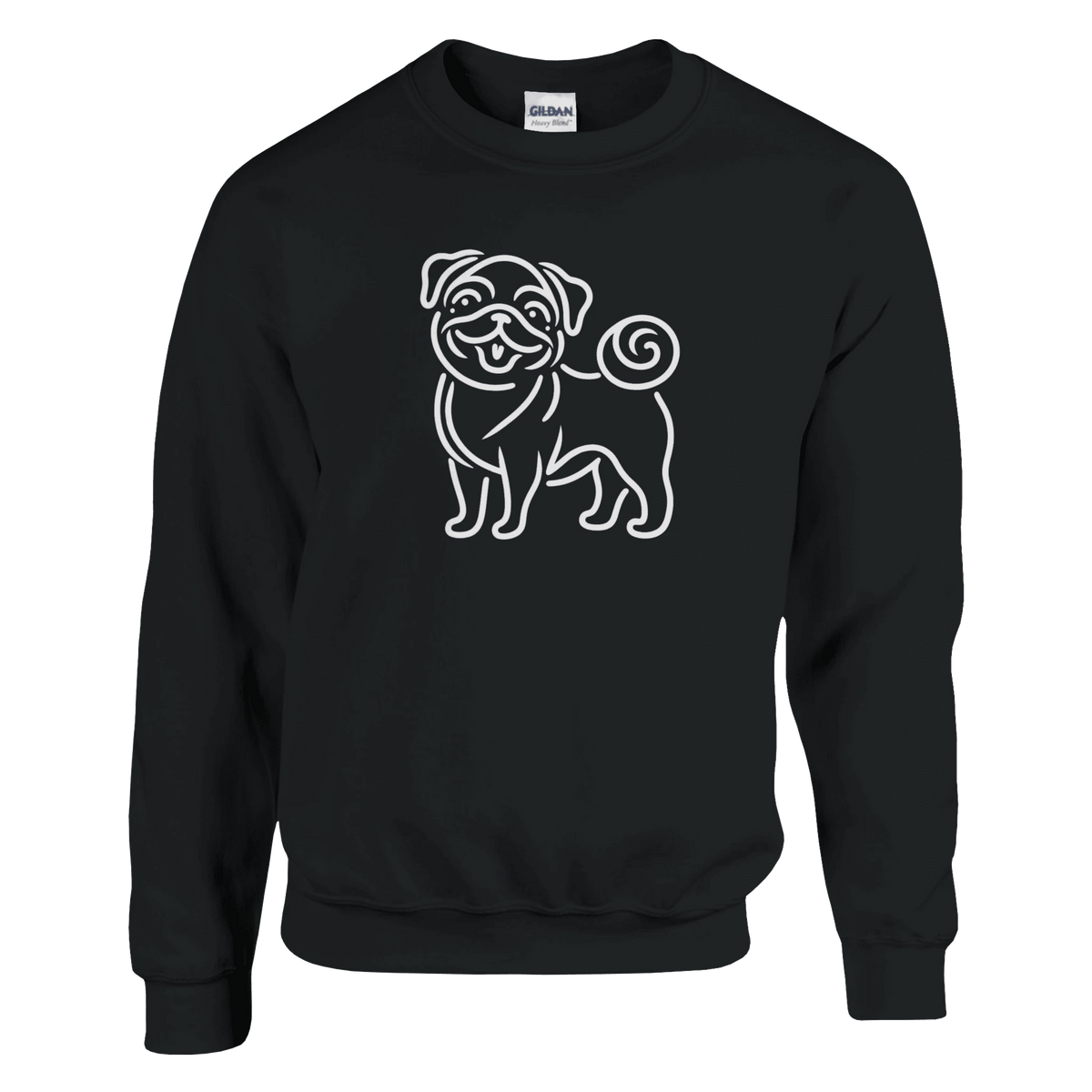 Pug Silhouette Crewneck Sweatshirt - Petselfie