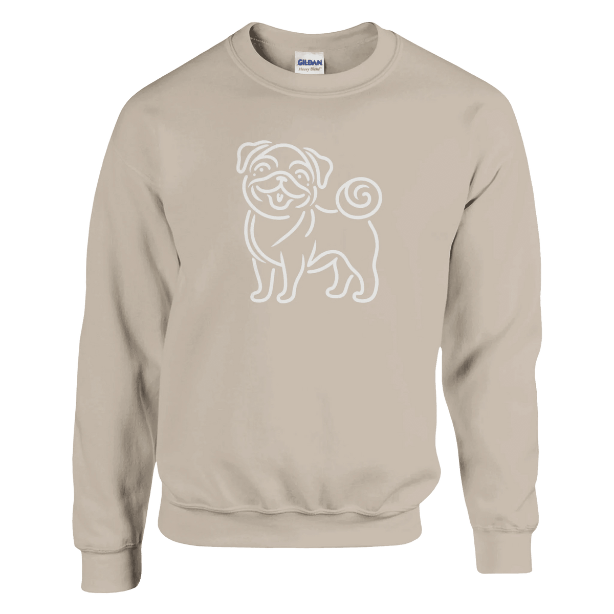 Pug Silhouette Crewneck Sweatshirt - Petselfie