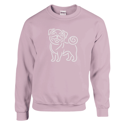 Pug Silhouette Crewneck Sweatshirt - Petselfie