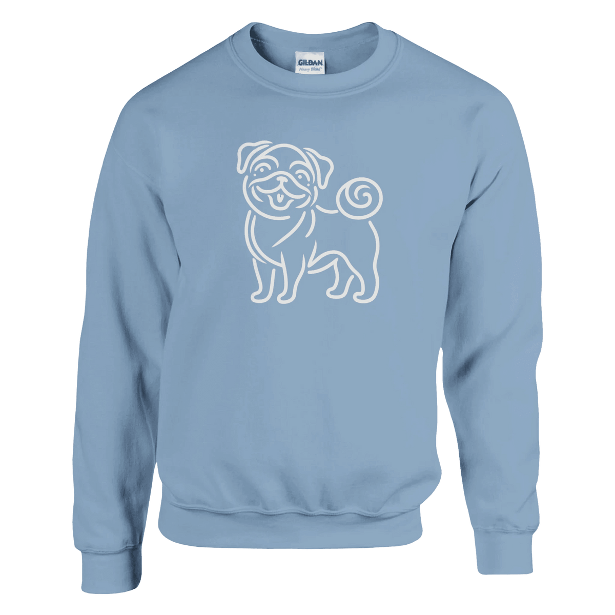 Pug Silhouette Crewneck Sweatshirt - Petselfie