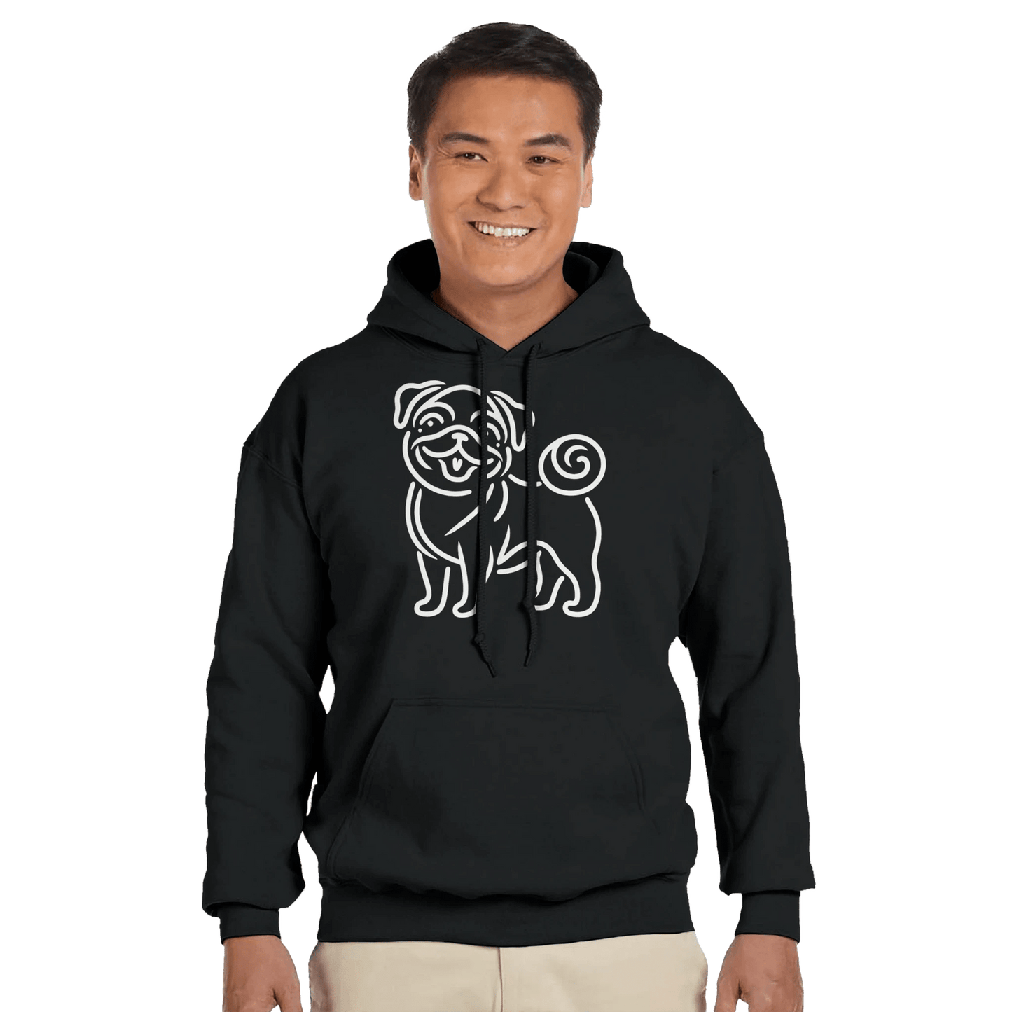 Pug Silhouette Pullover Hoodie - Petselfie