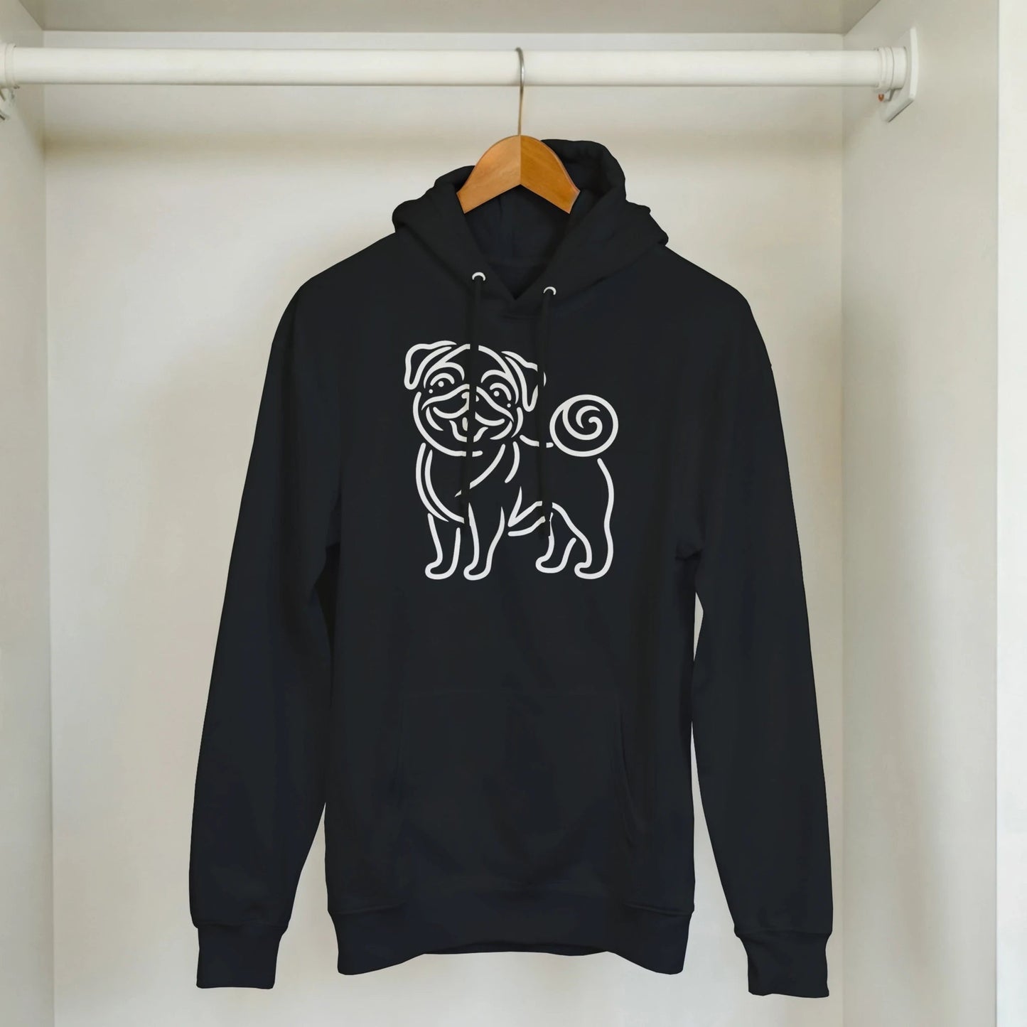 Pug Silhouette Pullover Hoodie - Petselfie