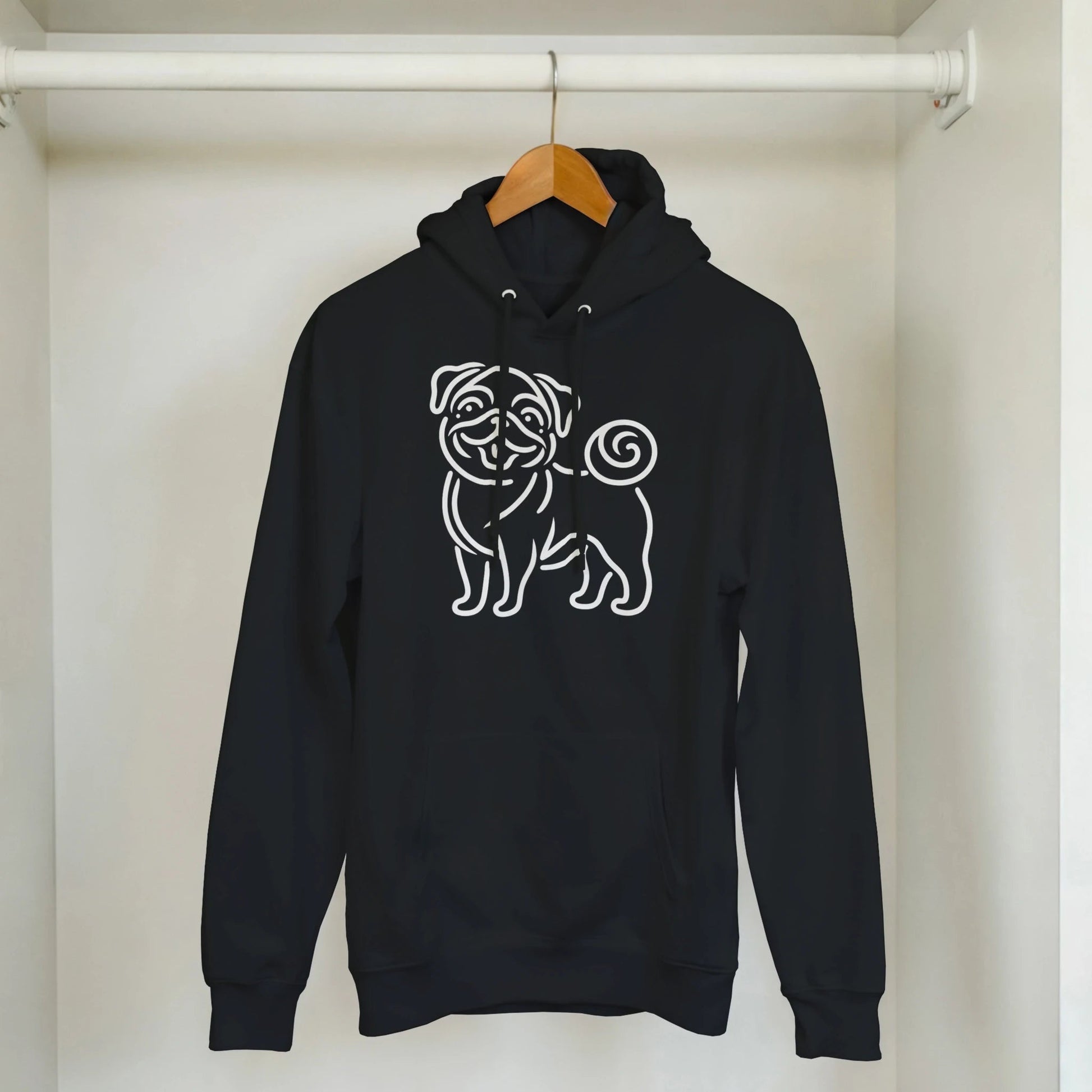 Pug Silhouette Pullover Hoodie - Petselfie
