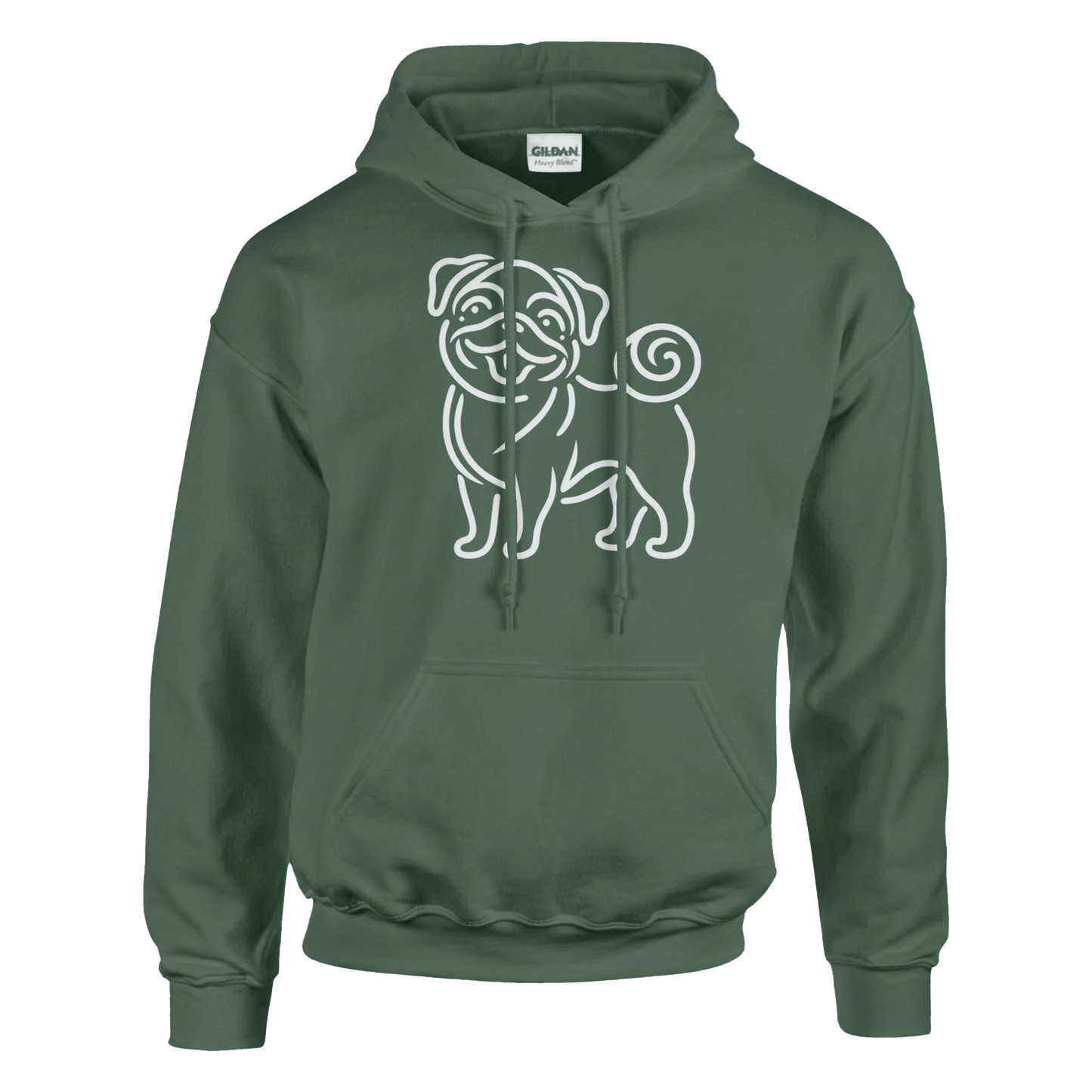 Pug Silhouette Pullover Hoodie - Petselfie