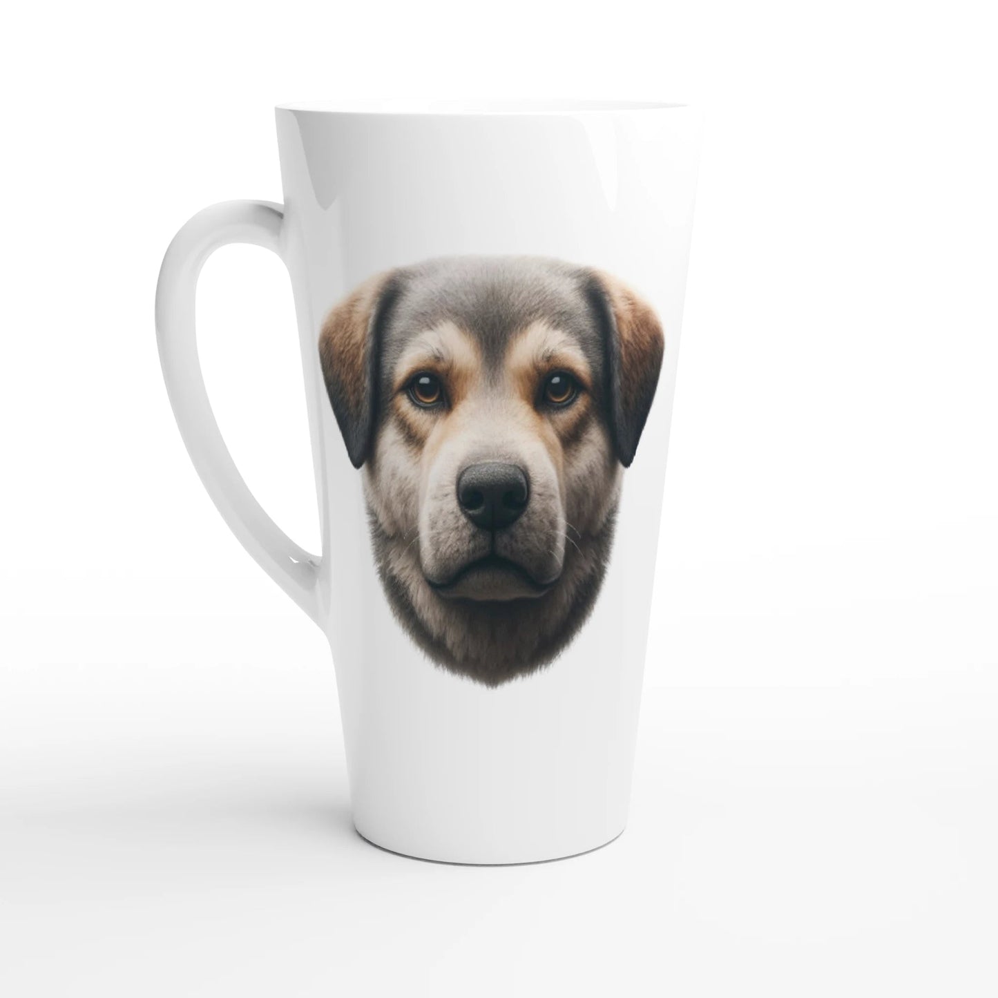 TornJak Dog White Latte 17oz Ceramic Mug - Petselfie