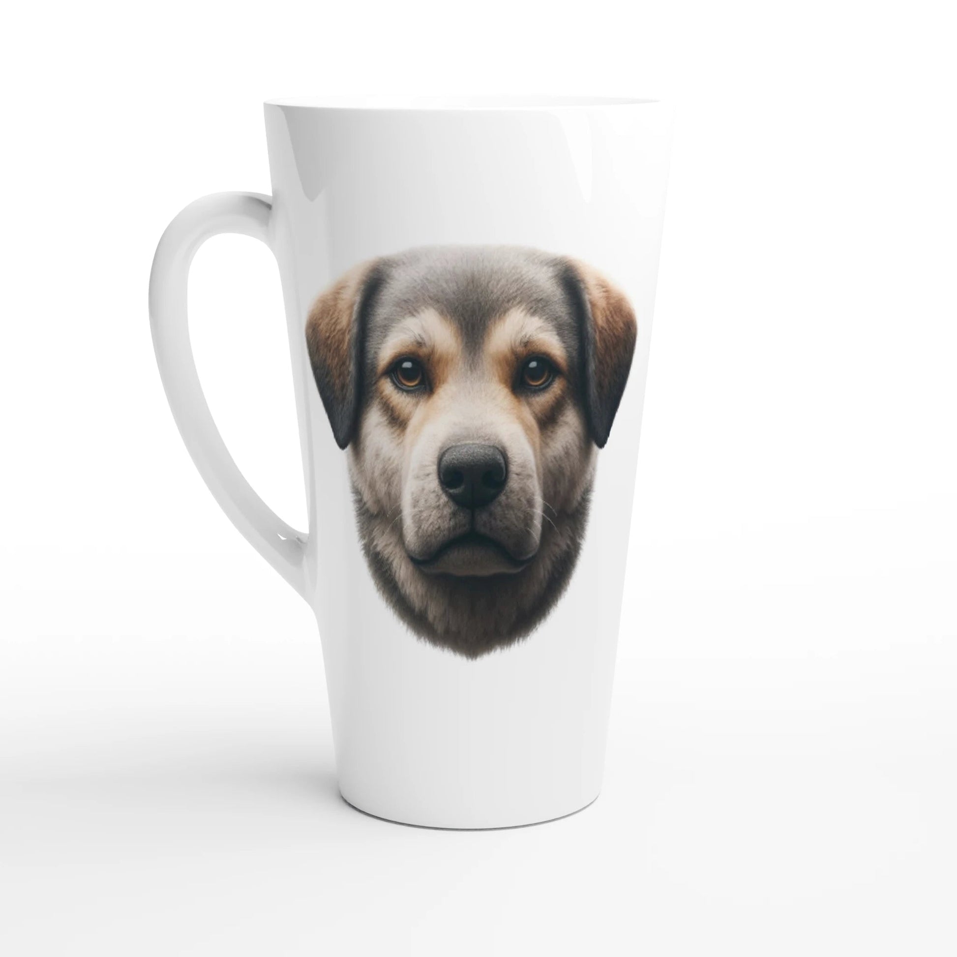 TornJak Dog White Latte 17oz Ceramic Mug - Petselfie