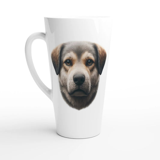 TornJak Dog White Latte 17oz Ceramic Mug - Petselfie